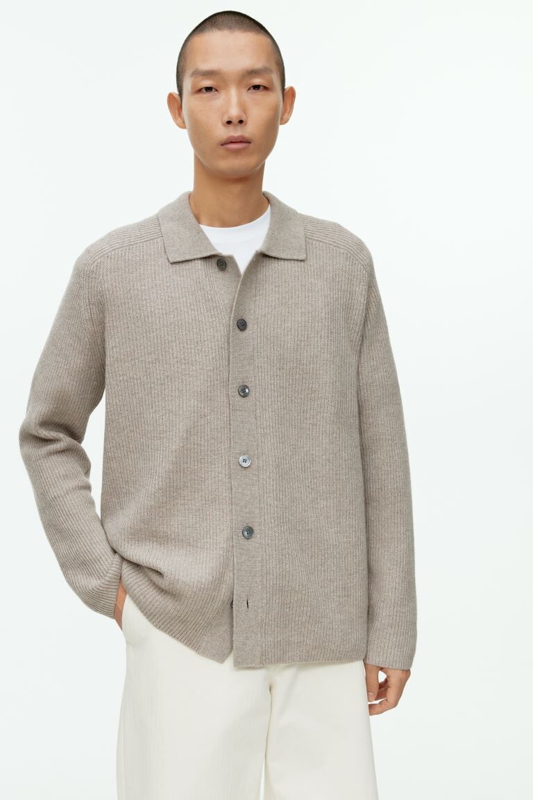 

Кардиган из смесовой шерсти H&M, бежевый