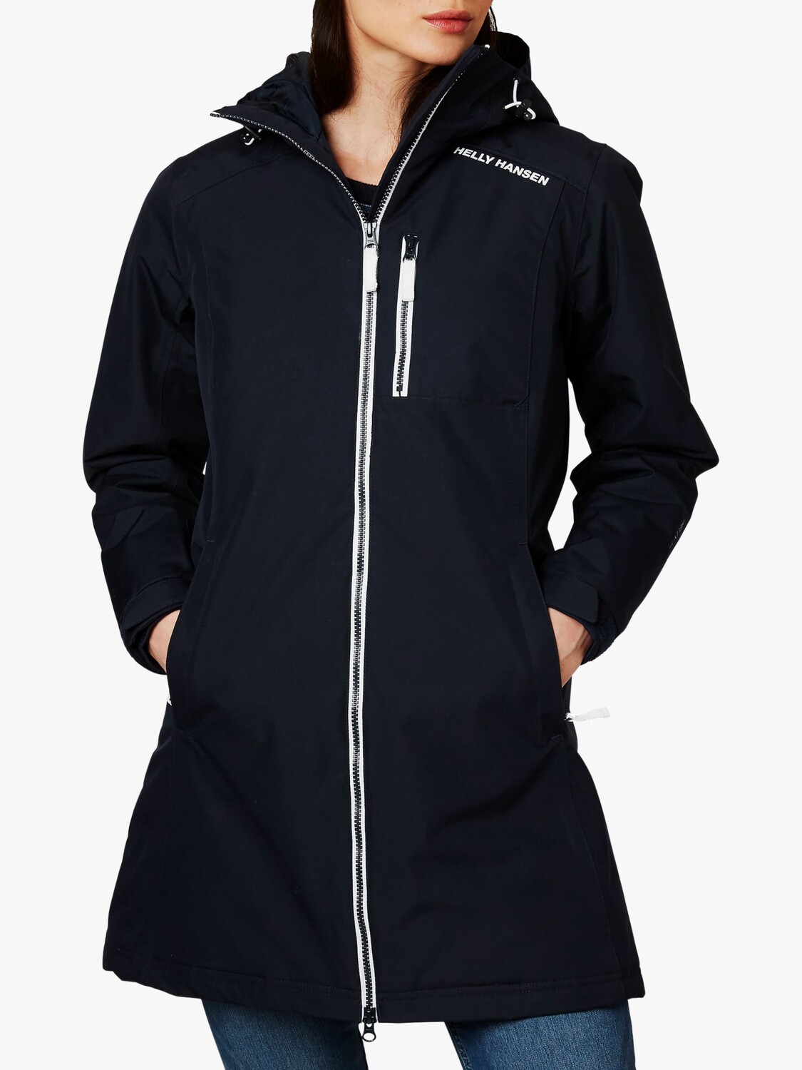 

Женская длинная водонепроницаемая куртка Belfast Helly Hansen, темно-синий