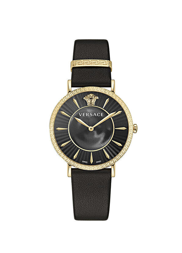

Vrscvejl00222 кожаные женские наручные часы Versace, черный