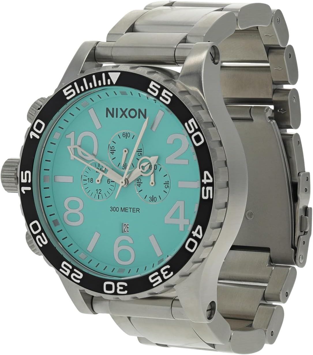Часы 51-30 Chrono Nixon, цвет Silver/Turquoise turquoise gemstone rectangle model engraved silver men s ring