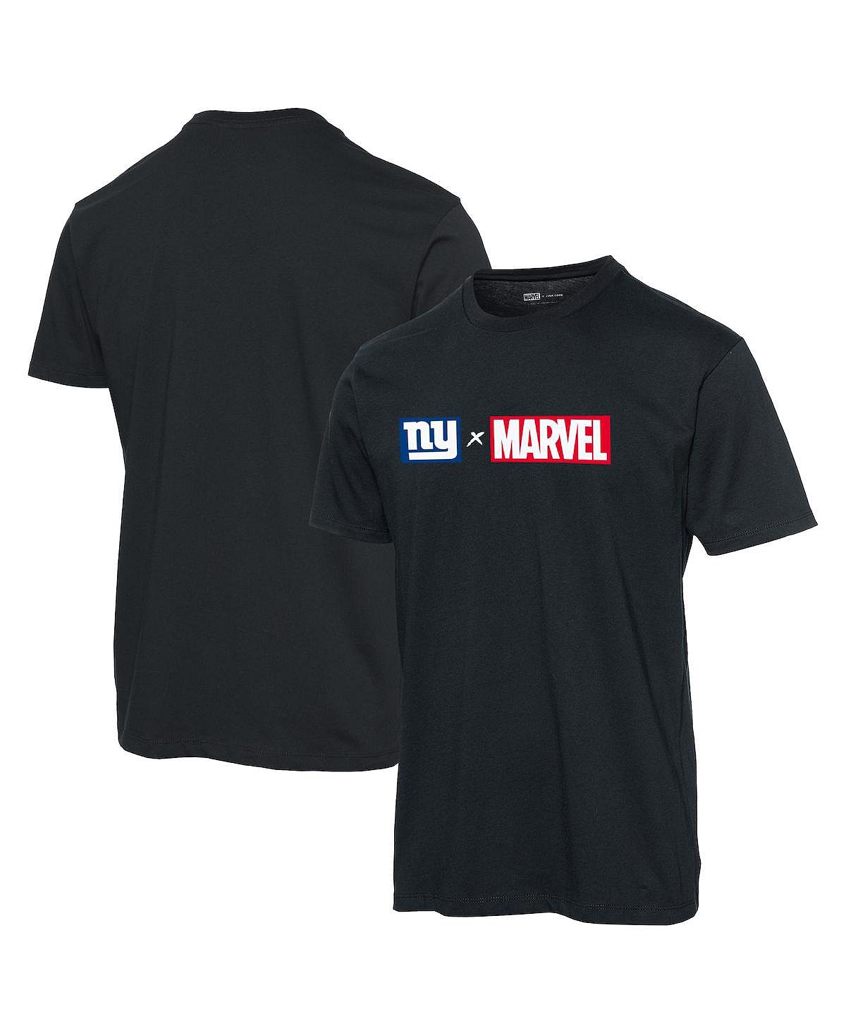 Мужская черная футболка с логотипом New York Giants Marvel Junk Food футболка new york hardcore cross heathergray s 3xl nyhc agnostic front madball мужская хлопковая футболка с принтом футболка