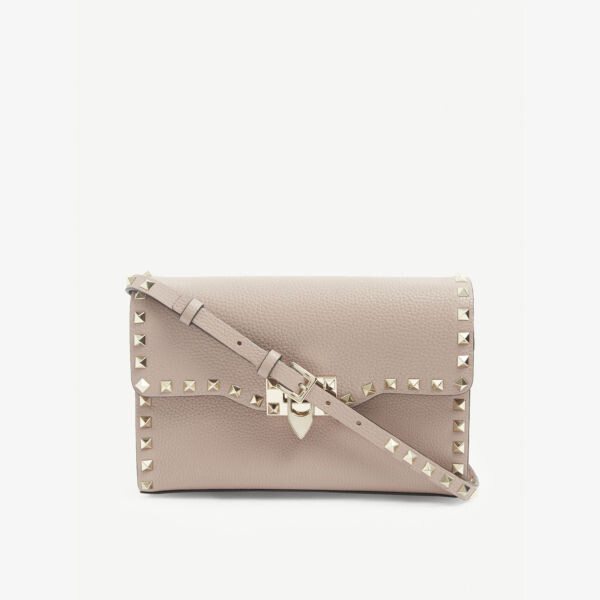 

Кожаная сумка через плечо Rockstud Valentino Garavani, цвет poudre