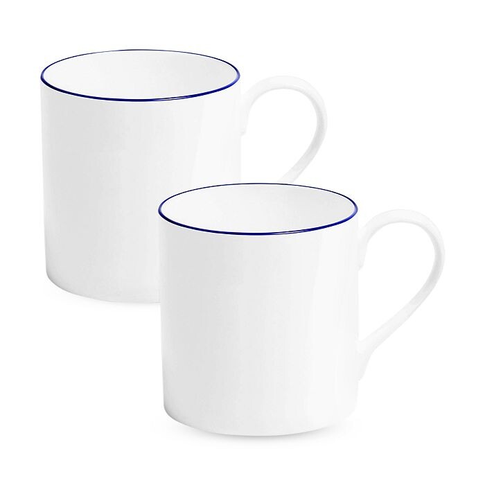 

Большая кружка Richard Brendon Line Cobalt, набор из 2 шт, белый