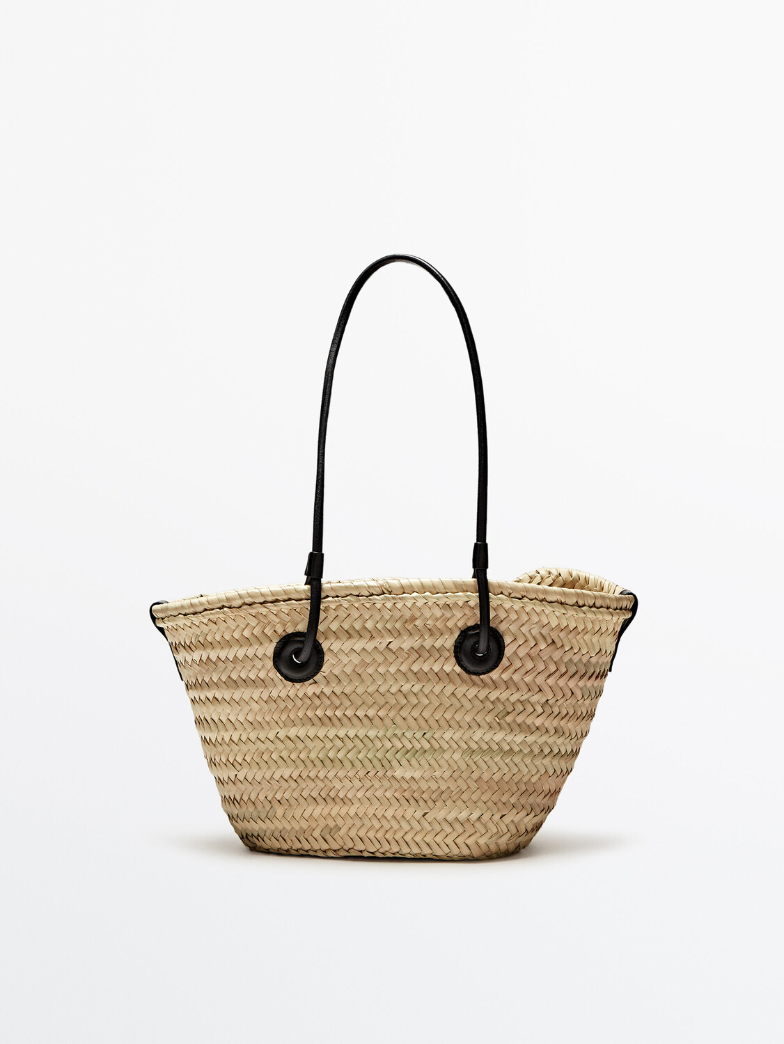 

Тканая сумка-корзина + съемный чехол Massimo Dutti, черный