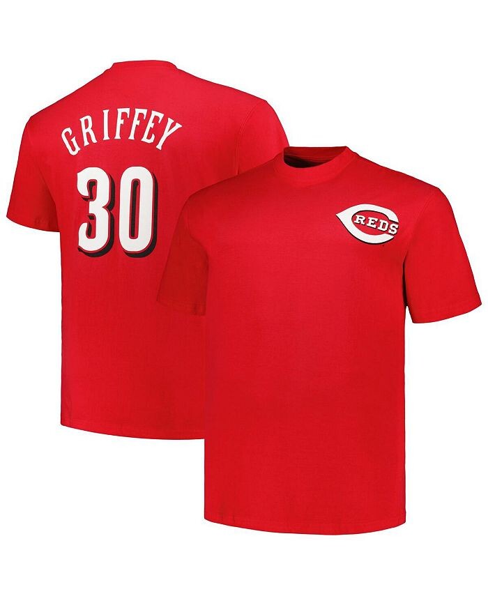 

Мужская красная футболка Кена Гриффи Cincinnati Reds Big and Tall Cooperstown Collection с именем и номером игрока Profile, красный