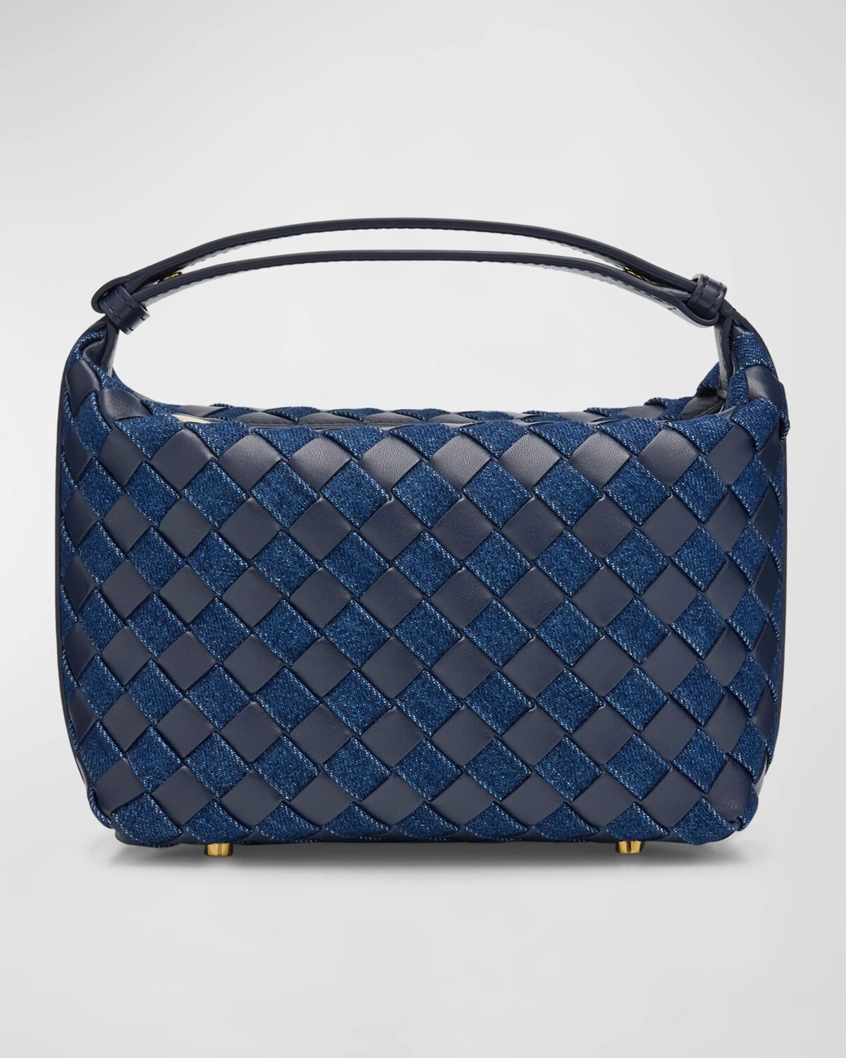 

Джинсовая сумка Wallace Mini с ручкой сверху Bottega Veneta, цвет Abyss-Indigo