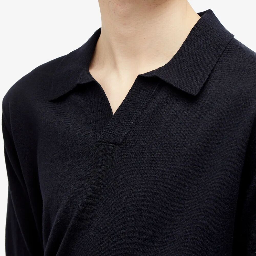 

Norse Projects Поло из хлопка и льна Leif, синий