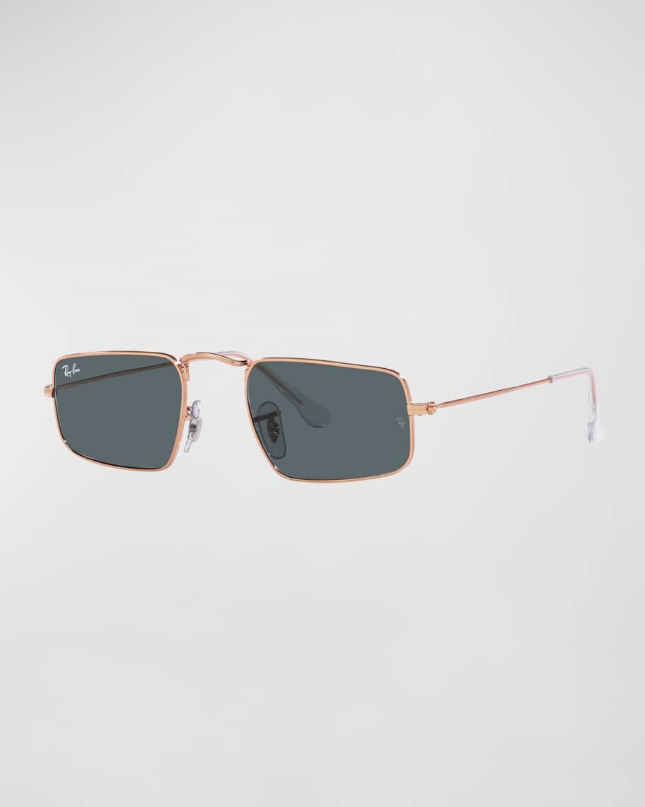 

Текстурированные металлические прямоугольные солнцезащитные очки Ray-Ban