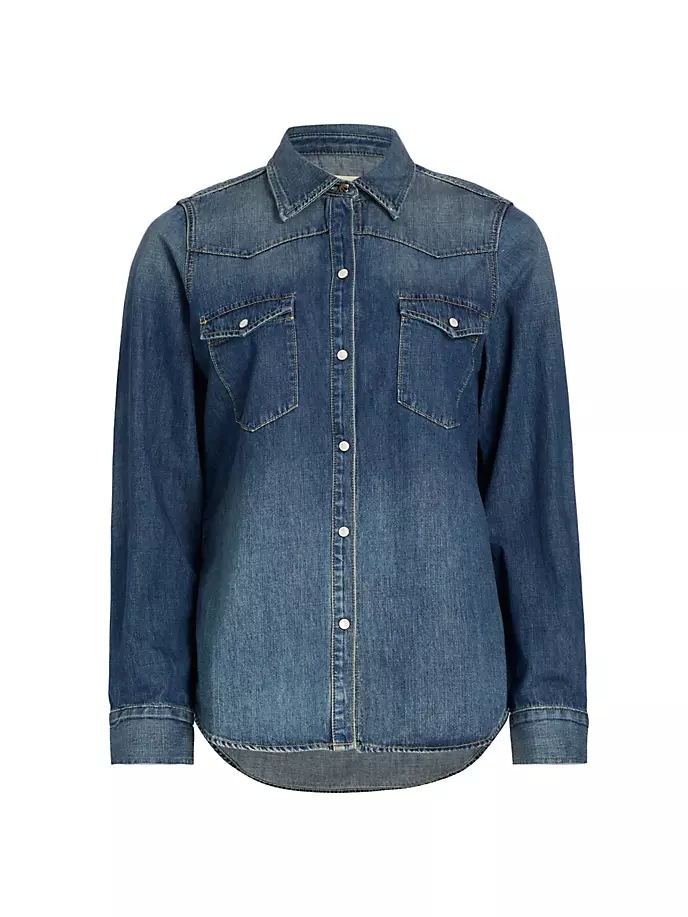 Джинсовая рубашка оверсайз Travis Nili Lotan, цвет classic wash джинсовая куртка оверсайз adam nili lotan синий