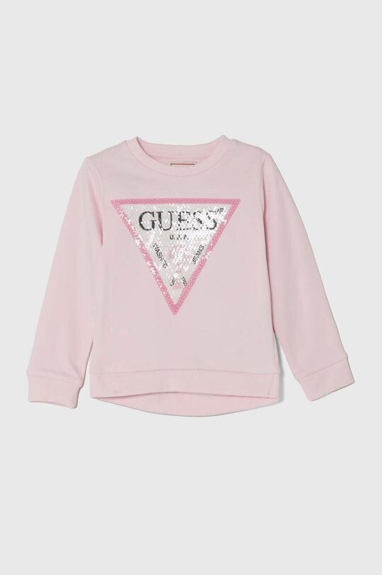 

Детская хлопковая толстовка Guess, розовый