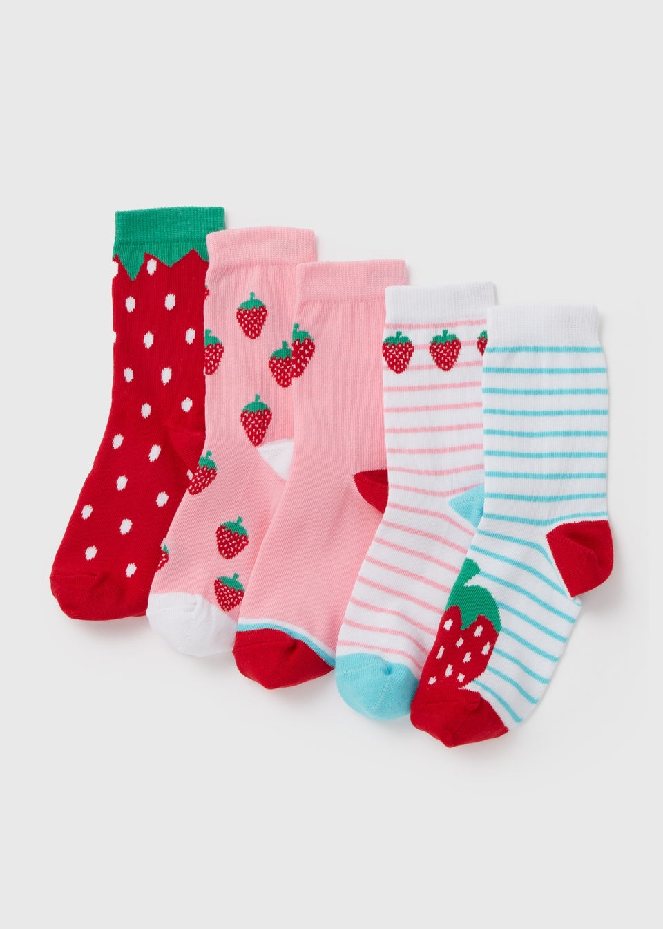 Набор из 5 красных клубничных носков для девочек (от 6 до 5,5 лет), розовый набор носков твое
