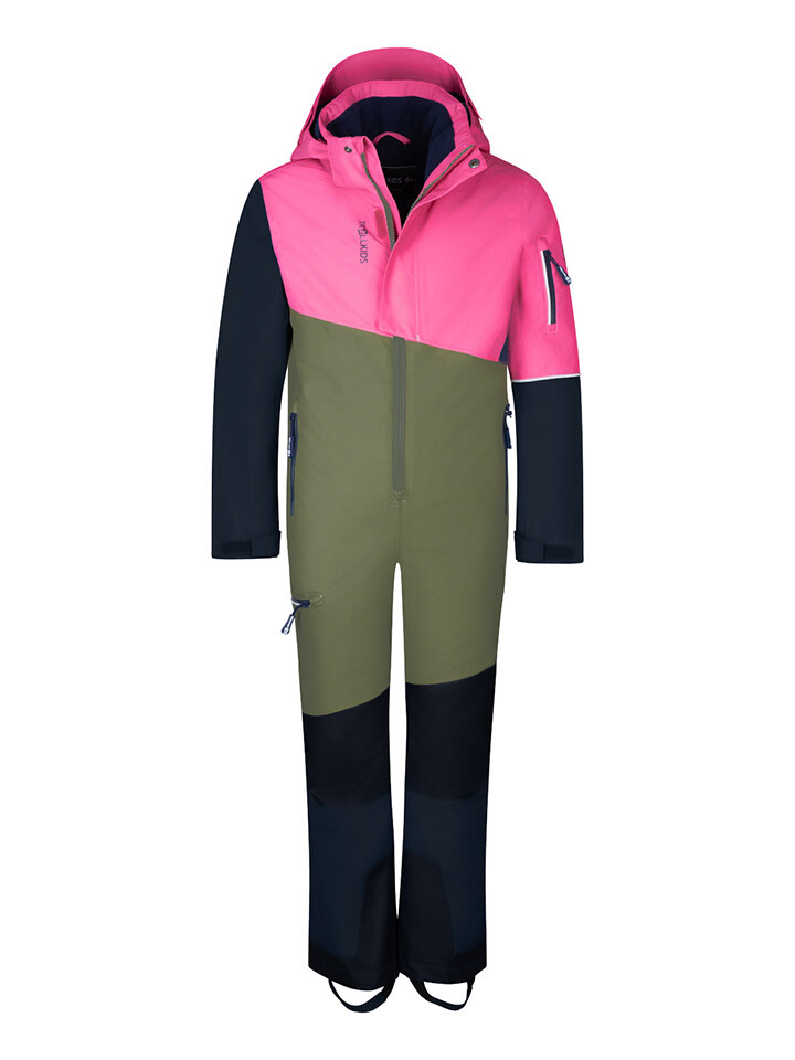 

Лыжные штаны Trollkids Hallingdal, цвет Khaki/Pink/Schwarz