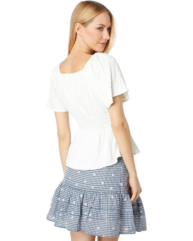 Топ Madewell Crinkle-Knit Square-Neck Smocked Top, цвет Lighthouse