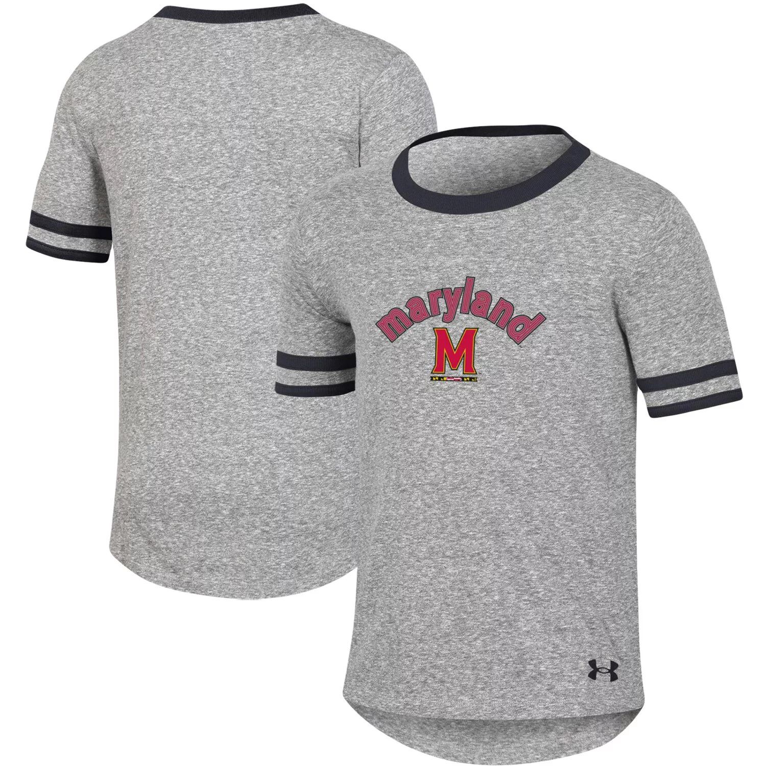 

Молодежная футболка для девочек Under Armour Heathered Grey Maryland Terrapins Siro Slub, новинка Under Armour