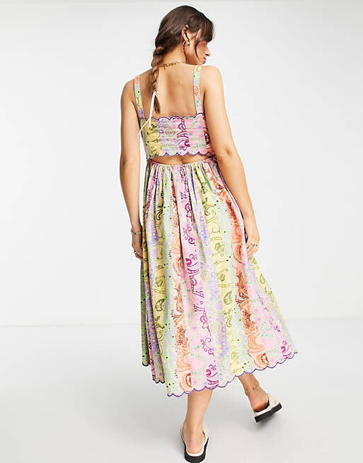 

Сарафан миди с вырезом на спине и фестонами ASOS DESIGN