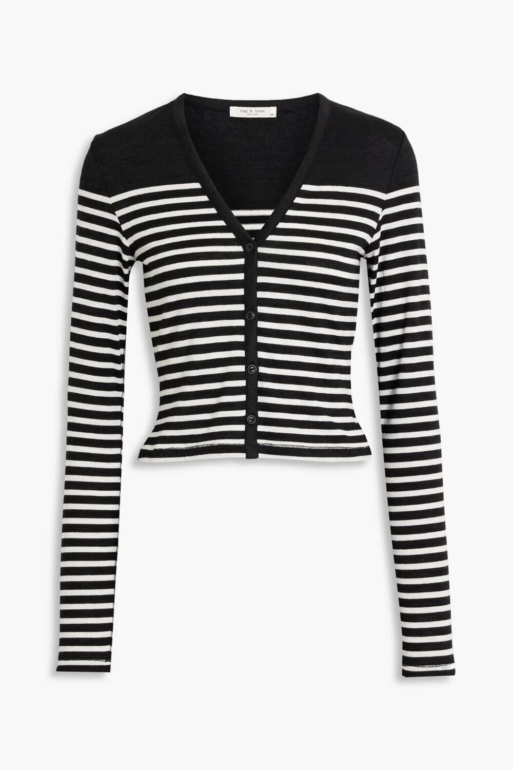 

Полосатый вязаный кардиган Rag & Bone, черный
