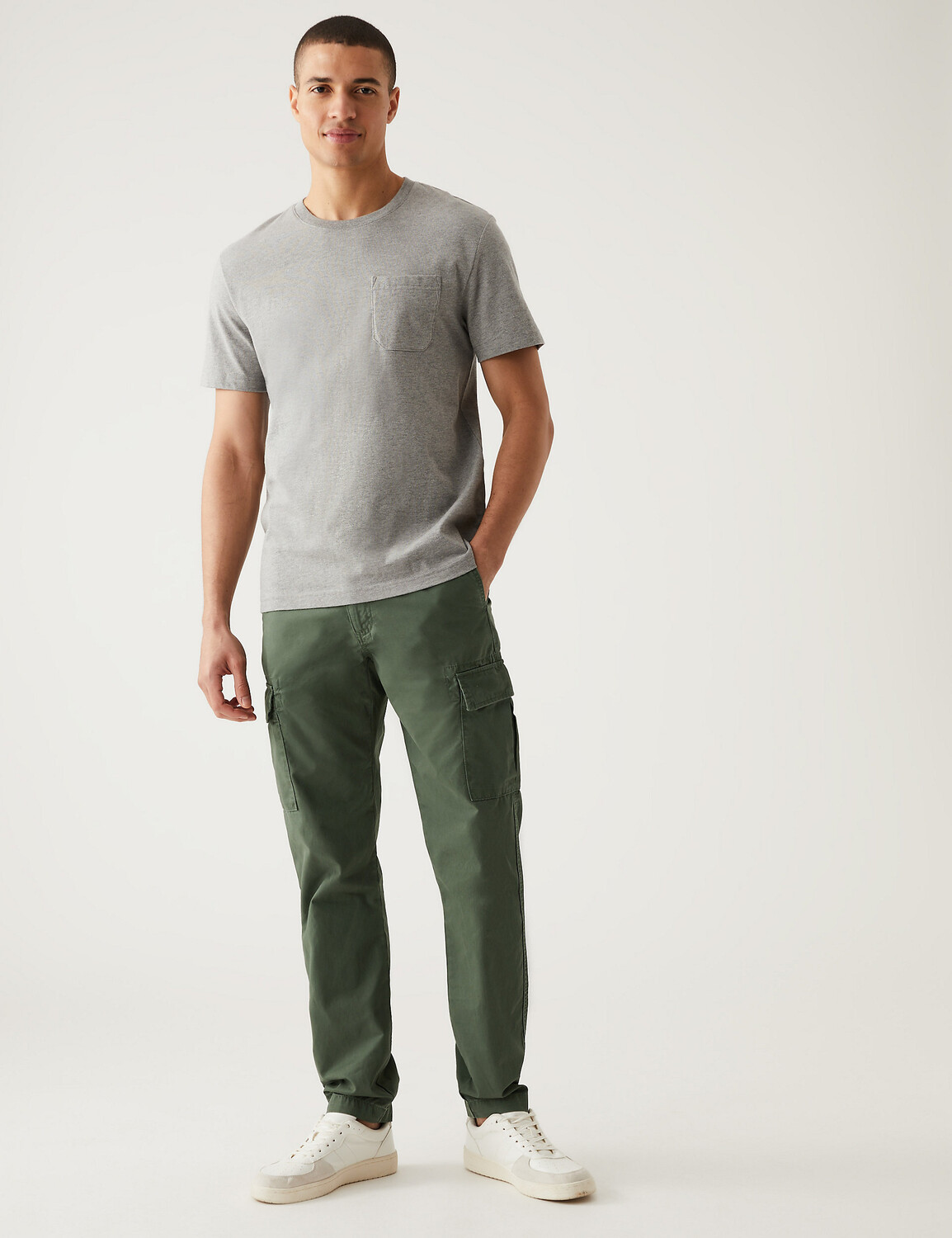 

Легкие брюки карго зауженного кроя Marks & Spencer, зеленый