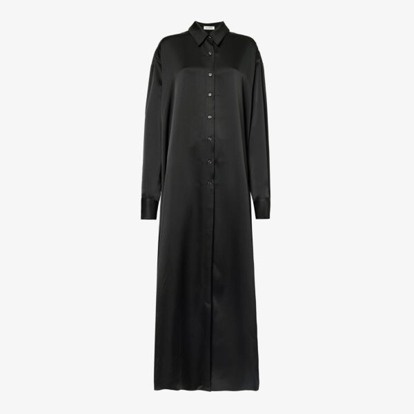 

Атласное платье макси свободного кроя Avery Frankie Shop, черный