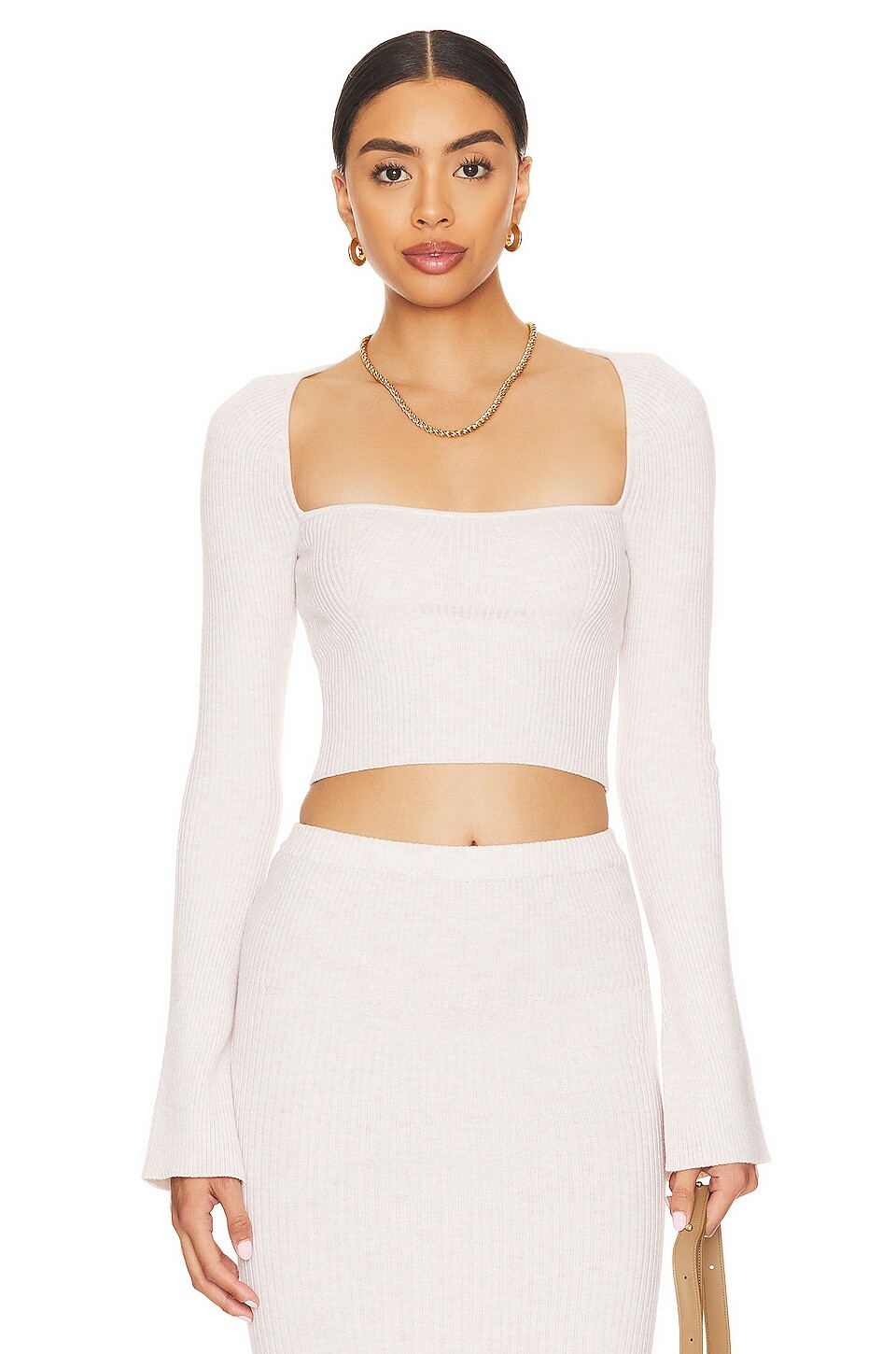 

Топ House of Harlow 1960 x REVOLVE Cambrie Rib Knit, цвет Oatmeal