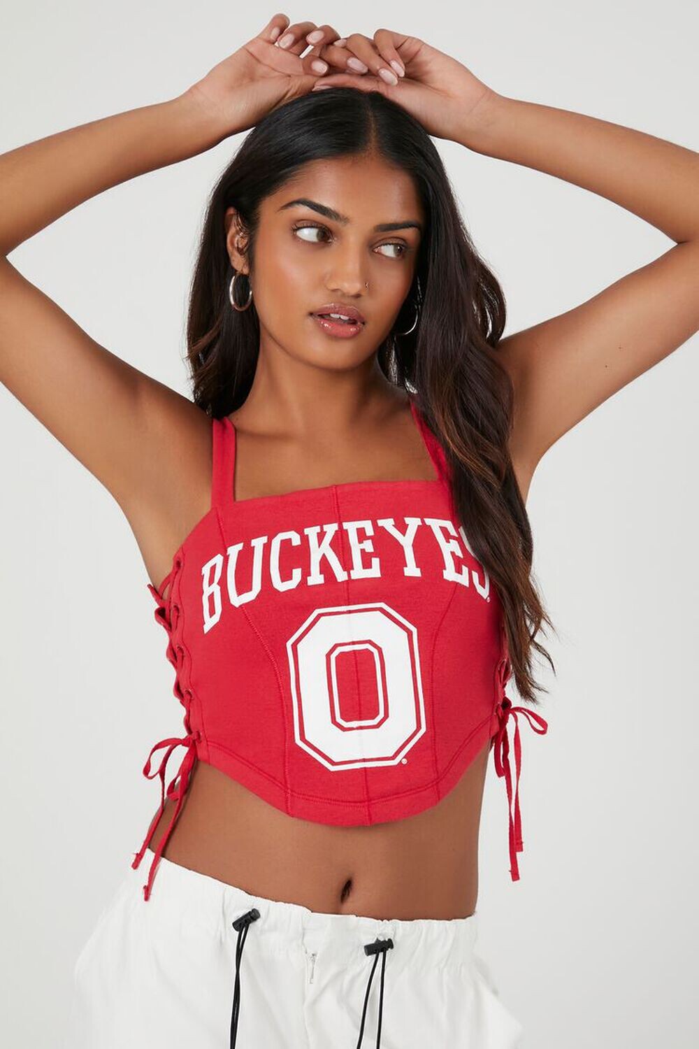 

Бюстье Buckeyes на шнуровке с графическим рисунком Forever 21, красный