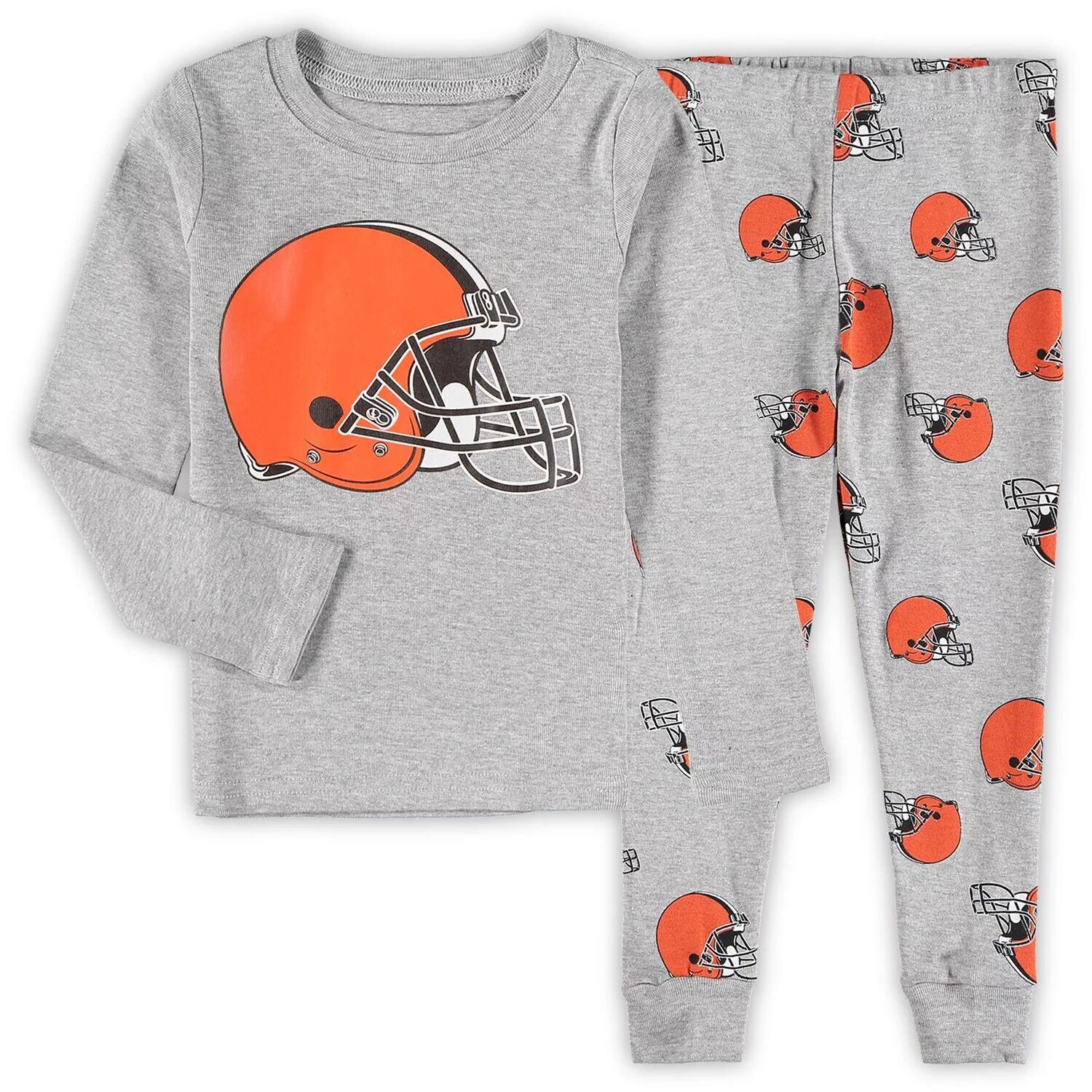 

Серая футболка с длинными рукавами и брюки для дошкольников Cleveland Browns Team, комплект для сна Outerstuff