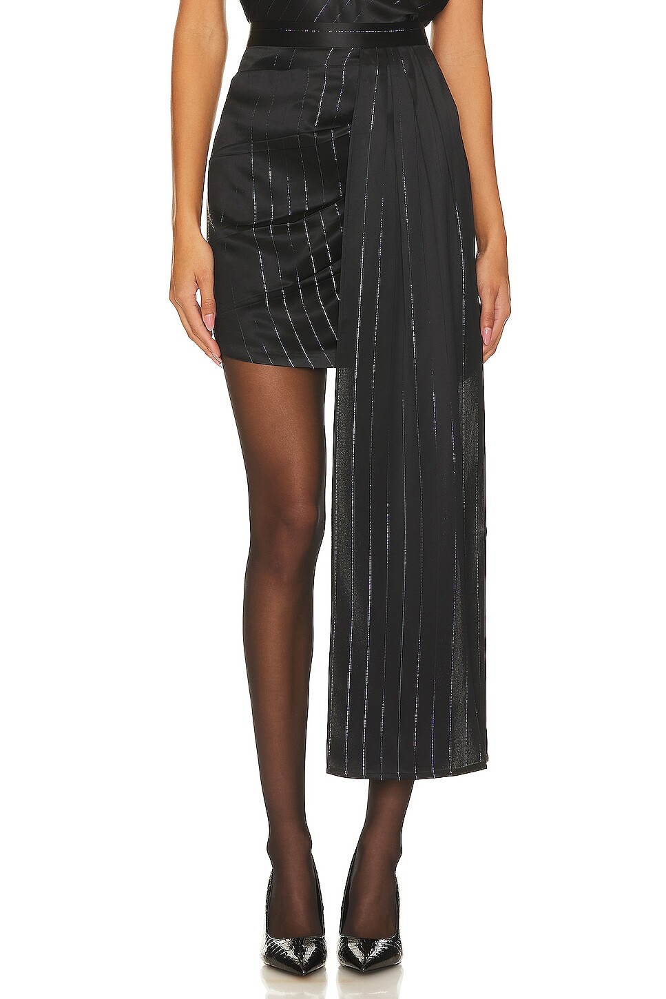 

Юбка мини NONchalant Label Viola, цвет Black & Silver Stripes