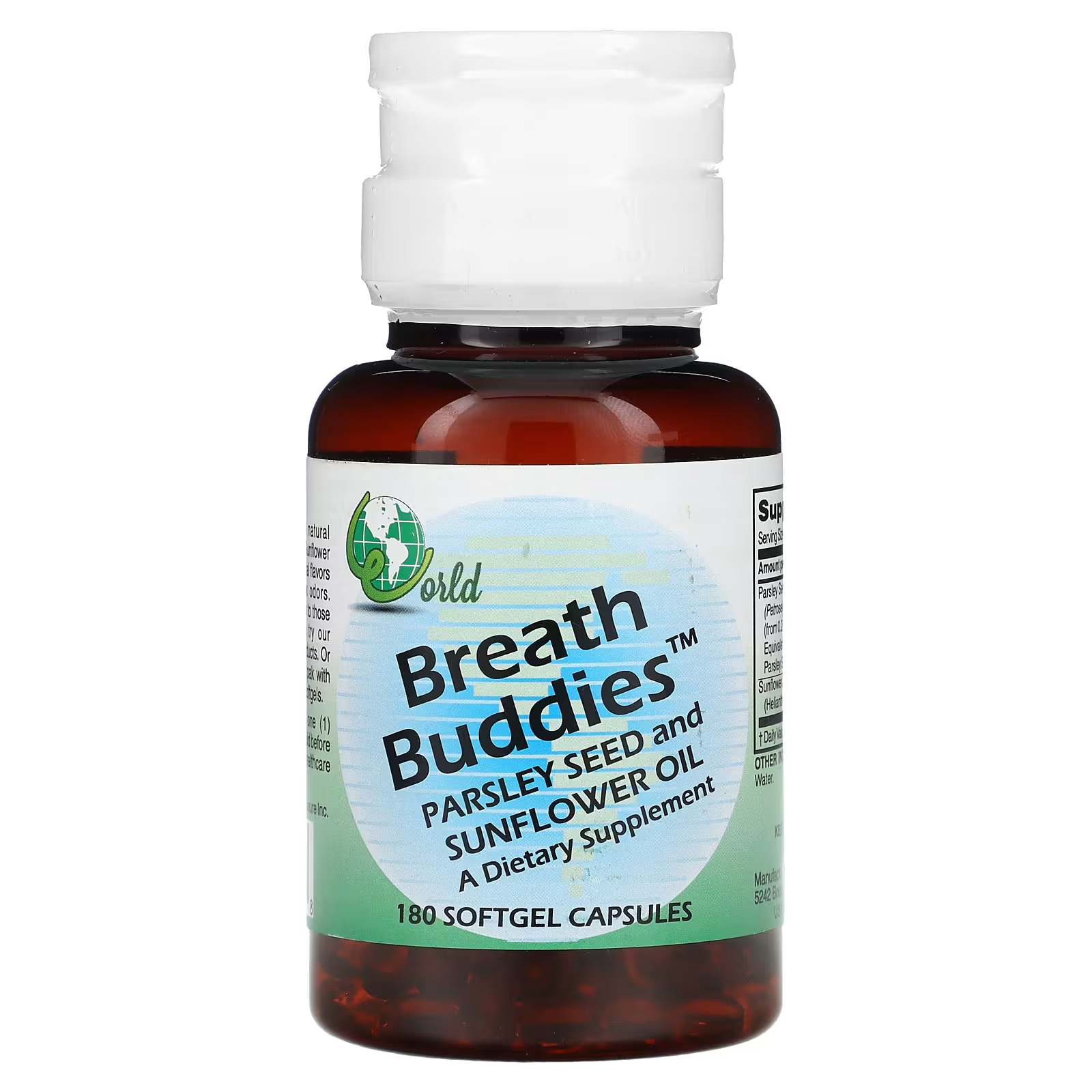 Пищевая добавка World Organic Breath Buddies, 180 капсул