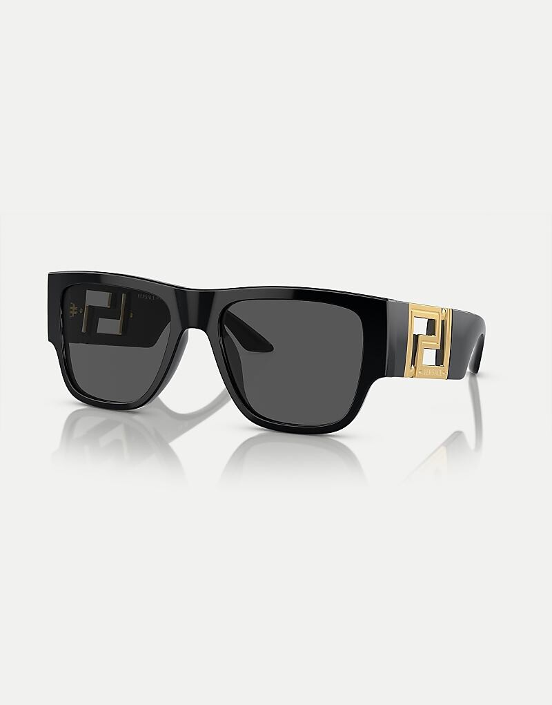 

Versace – Черные прямоугольные солнцезащитные очки с серыми линзами