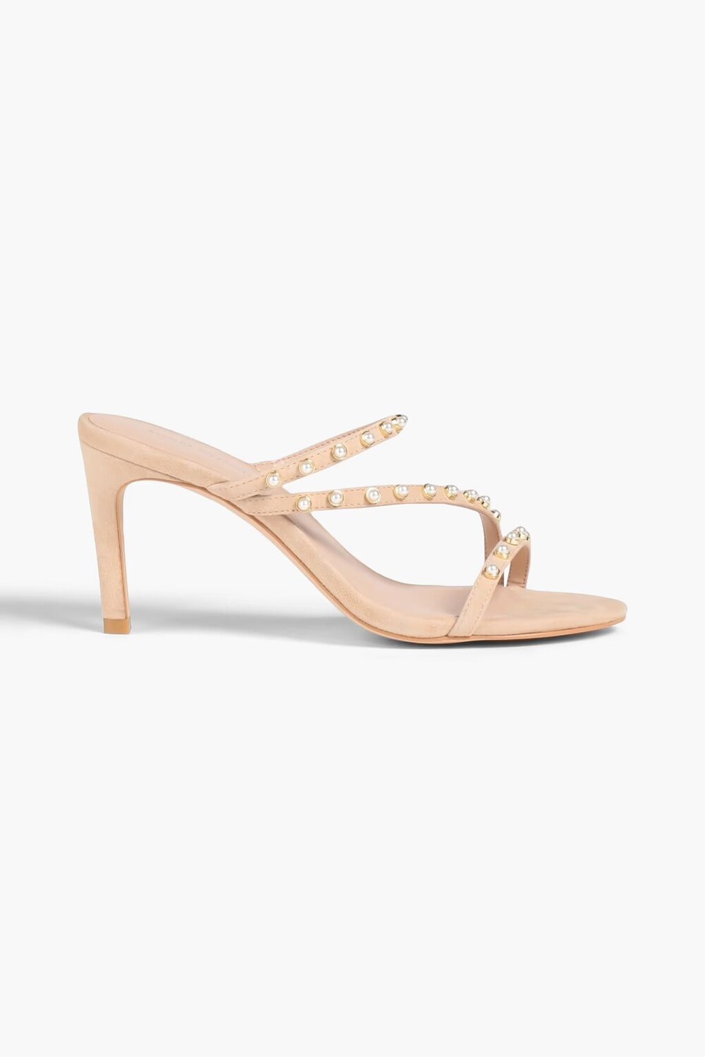 

Замшевые мюли Dancer Pearl 80 с декором Stuart Weitzman, бежевый