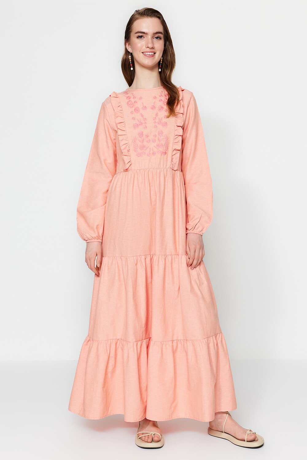 

Платье - Розовый - А-силуэт Trendyol Modest, розовый