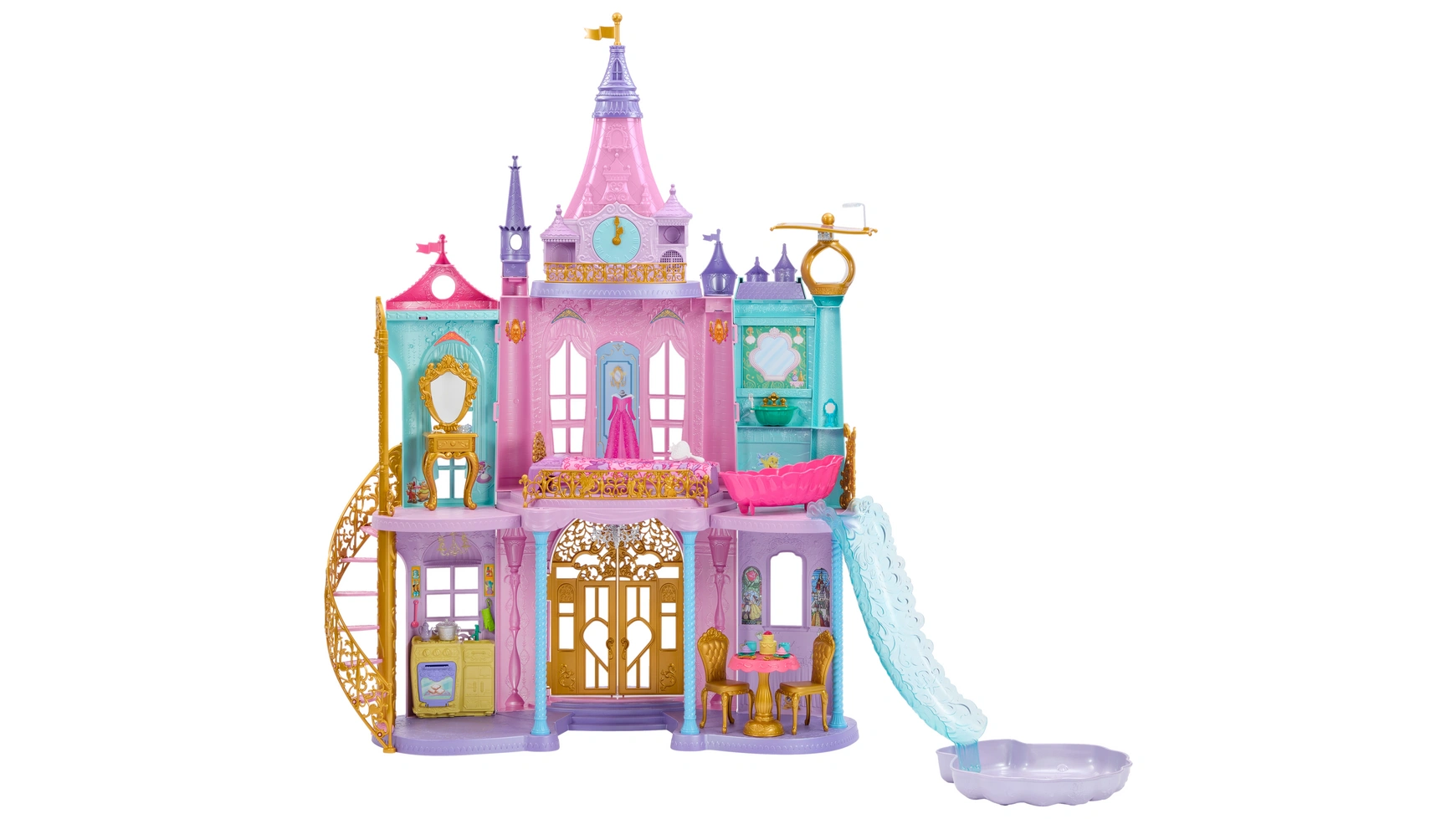 Замок волшебных приключений принцессы диснея Mattel кукольный замок с аксессуарами фигурка принцессы волшебный замок с башнями розовый домик для принцессы домик для кукол с мебелью