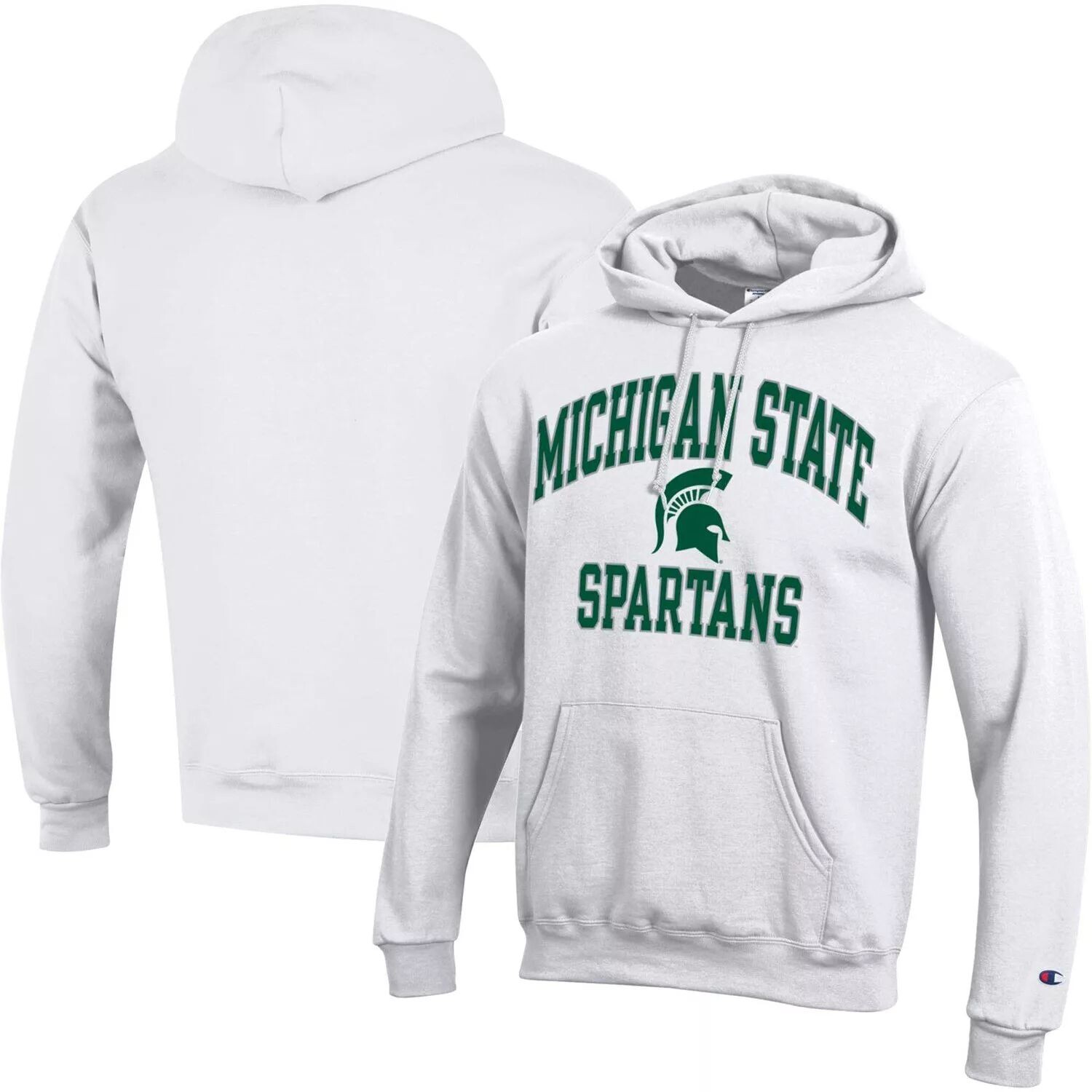 

Мужской белый пуловер с капюшоном Michigan State Spartans High Motor Champion
