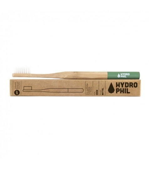 Гидрофильная натуральная зубная щетка с биоразлагаемой бамбуковой щетиной средней длины, 1 шт., Hydrophil