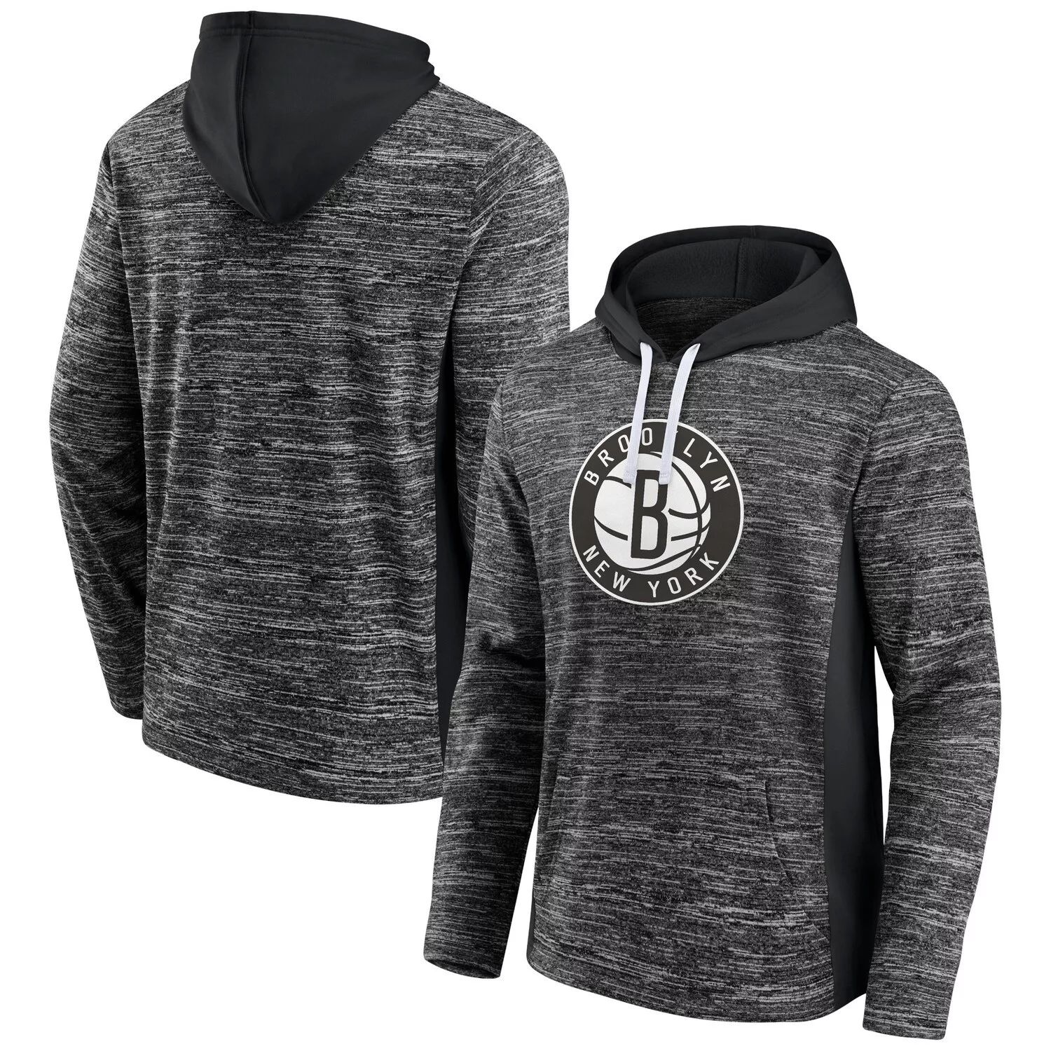 цена Мужской брендовый угольно-черный пуловер с капюшоном Brooklyn Nets Instant Replay с цветными блоками Fanatics