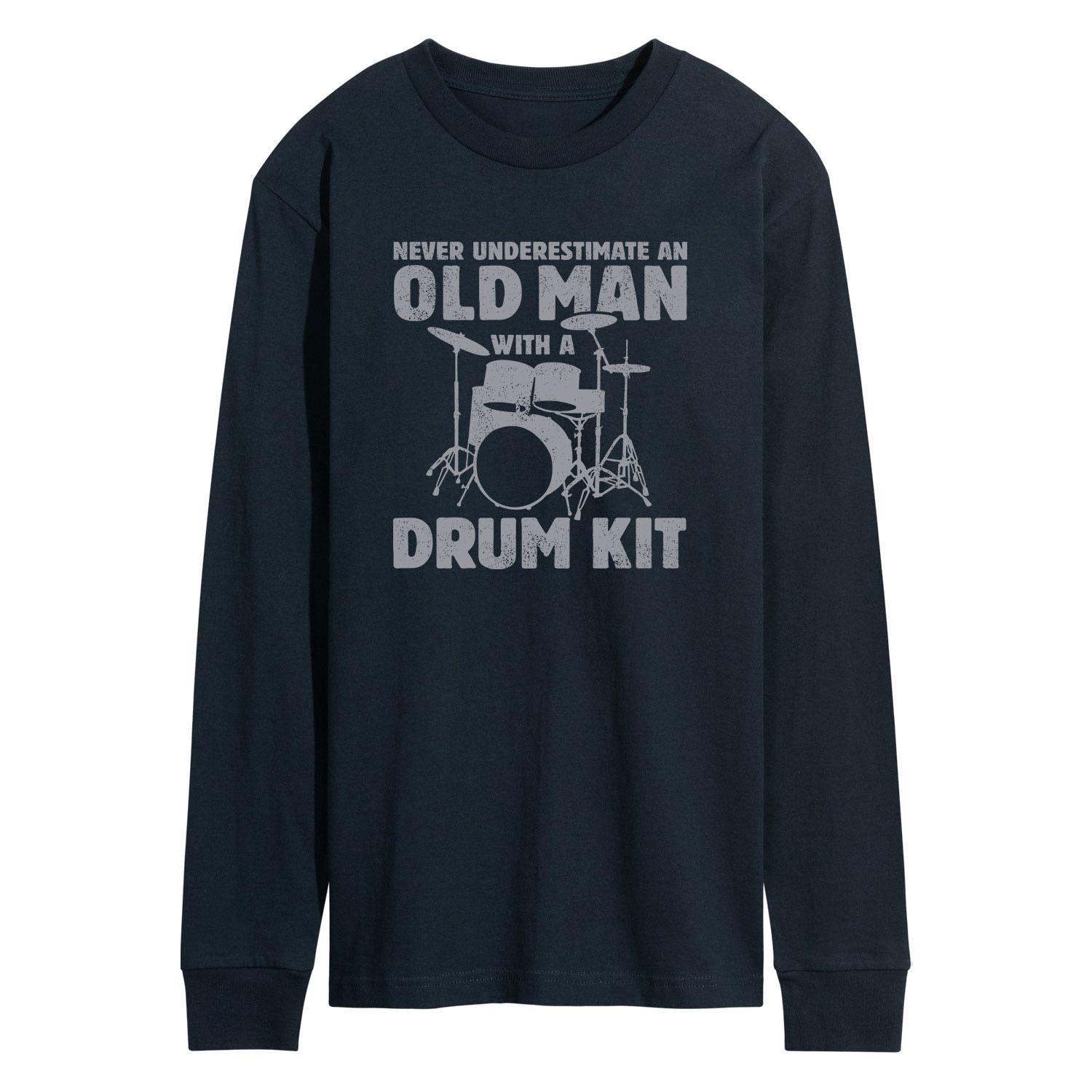 Мужская футболка с длинными рукавами и рисунком «Никогда не недооценивайте барабанную установку Old Man» Licensed Character