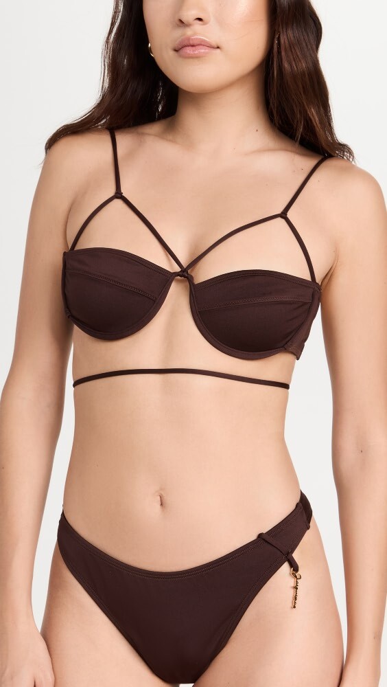 

Бикини топ Jacquemus Le Haut De Maillot Signature, коричневый