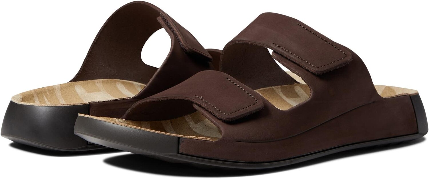 

Сандалии на плоской подошве Cozmo 2.0 Two Band Slide ECCO, цвет Mocha Cow Leather