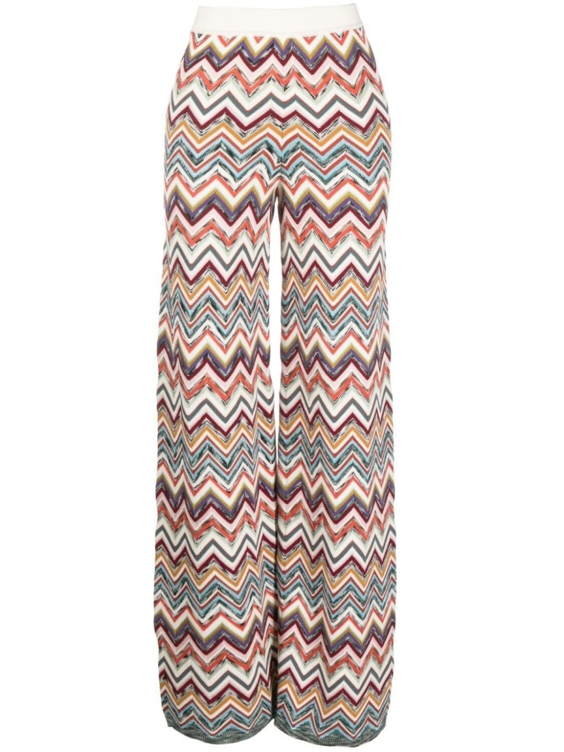 

Missoni брюки широкого кроя с узором зигзаг, белый