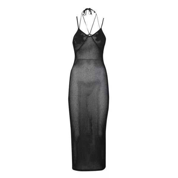 

Платье midi-dress with if leaf detail Andreadamo, черный