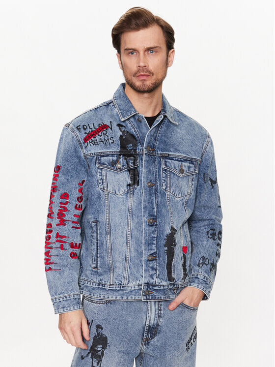 

Джинсовая куртка оверсайз Guess, синий