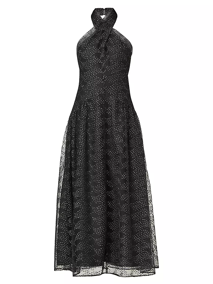

Расклешенное платье Olivia с лямкой на шее Shoshanna, цвет jet gunmetal
