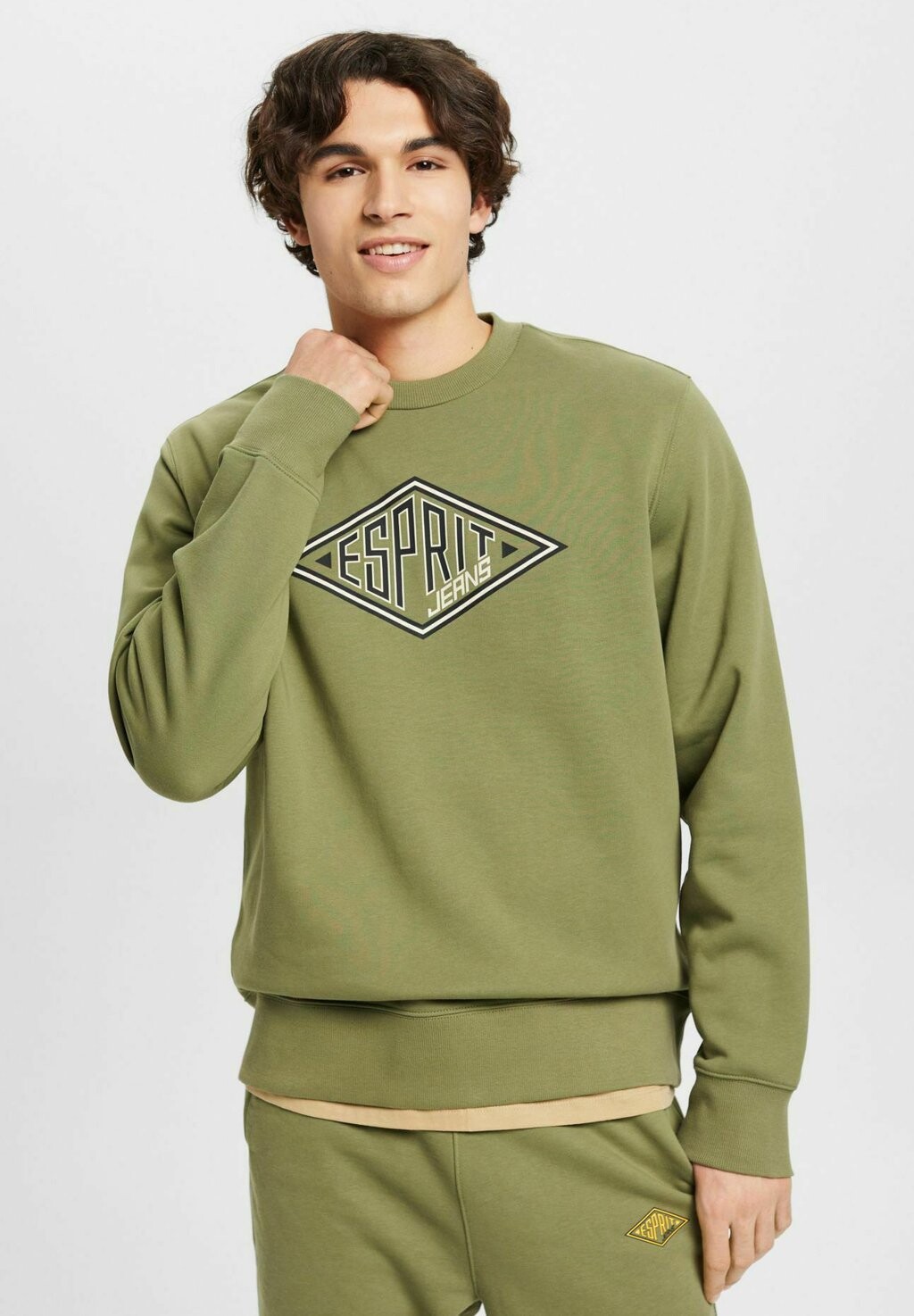 

Толстовка Esprit Mit Logo-Print, темно-зеленый
