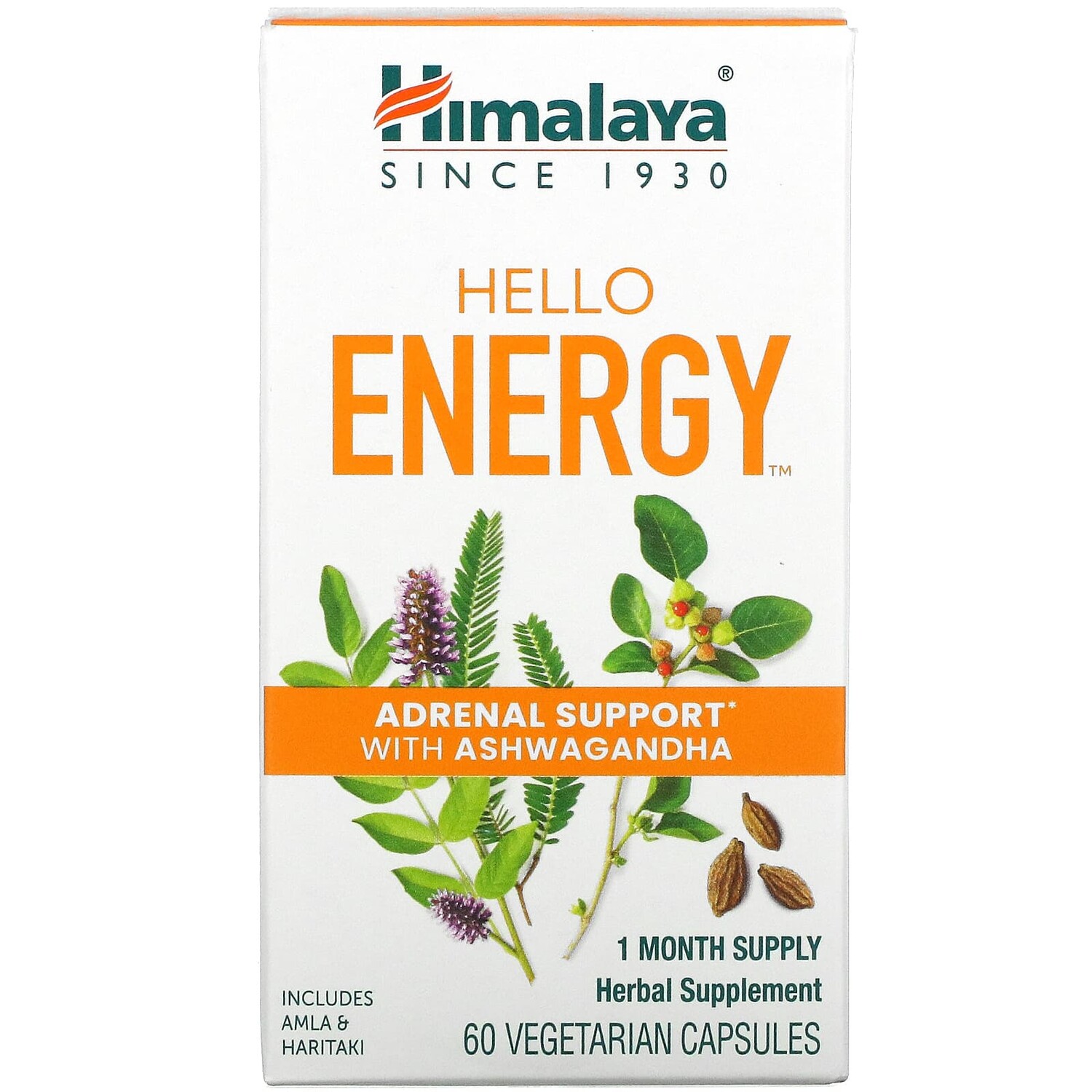 

Hello Energy, поддержка надпочечников с ашвагандой, 60 вегетарианских капсул, Himalaya