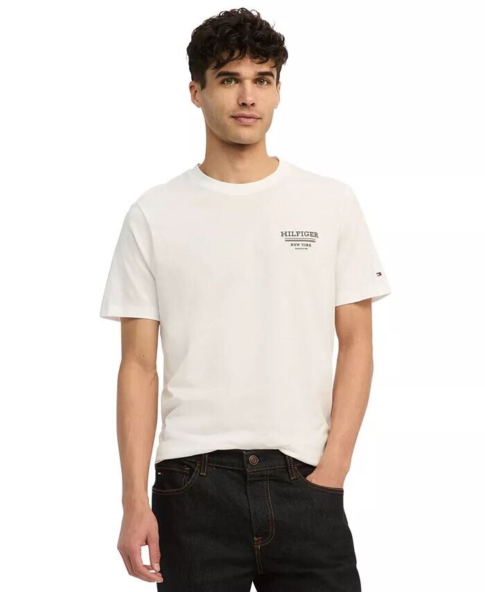 

Мужская футболка в полоску с короткими рукавами Global Monotype Tommy Hilfiger, белый