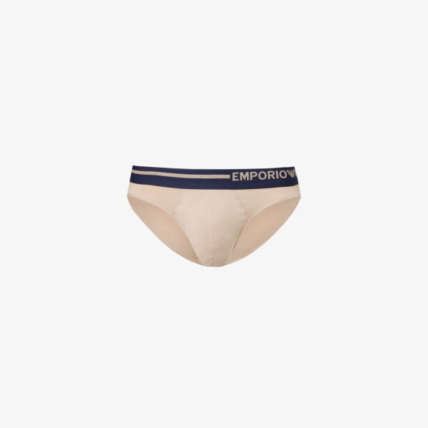 

Трусики из эластичного хлопка с фирменным поясом Emporio Armani, цвет corda