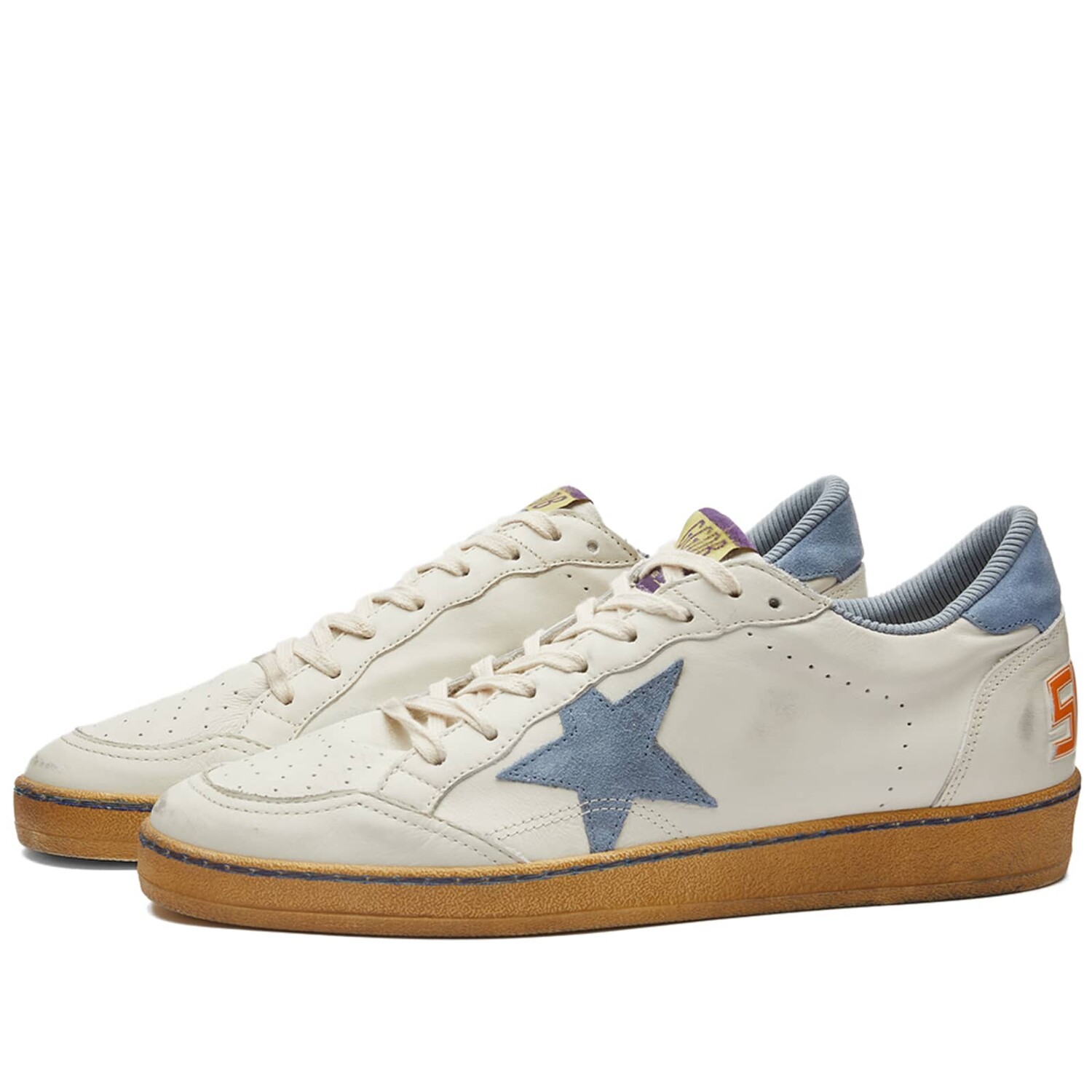 

Кроссовки Golden Goose Ball Star Leather, цвет Milk & Powder Blue