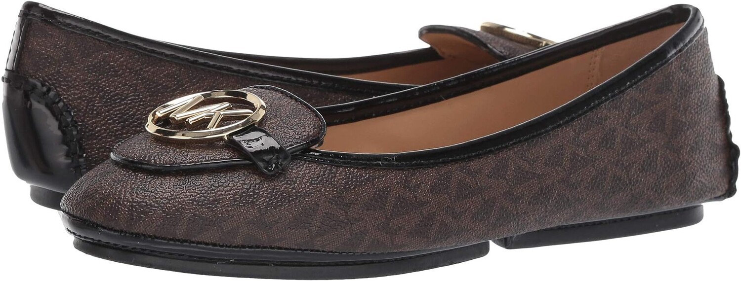 

Балетки Lillie Moc MICHAEL Michael Kors, цвет Brown Mini MK Logo Semi Lux/Patent