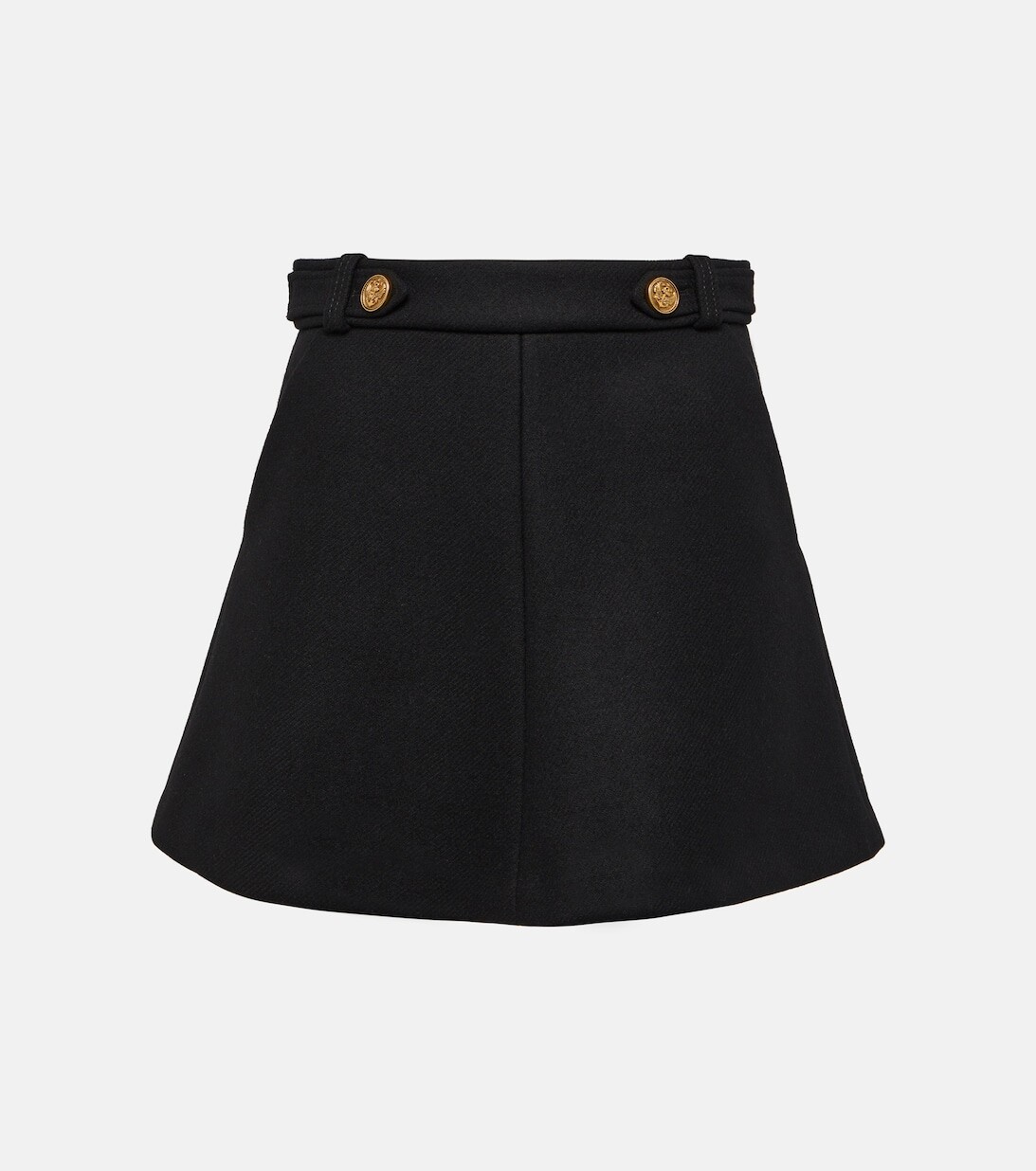 

Мини-юбка А-силуэта из смесовой шерсти REDVALENTINO, черный