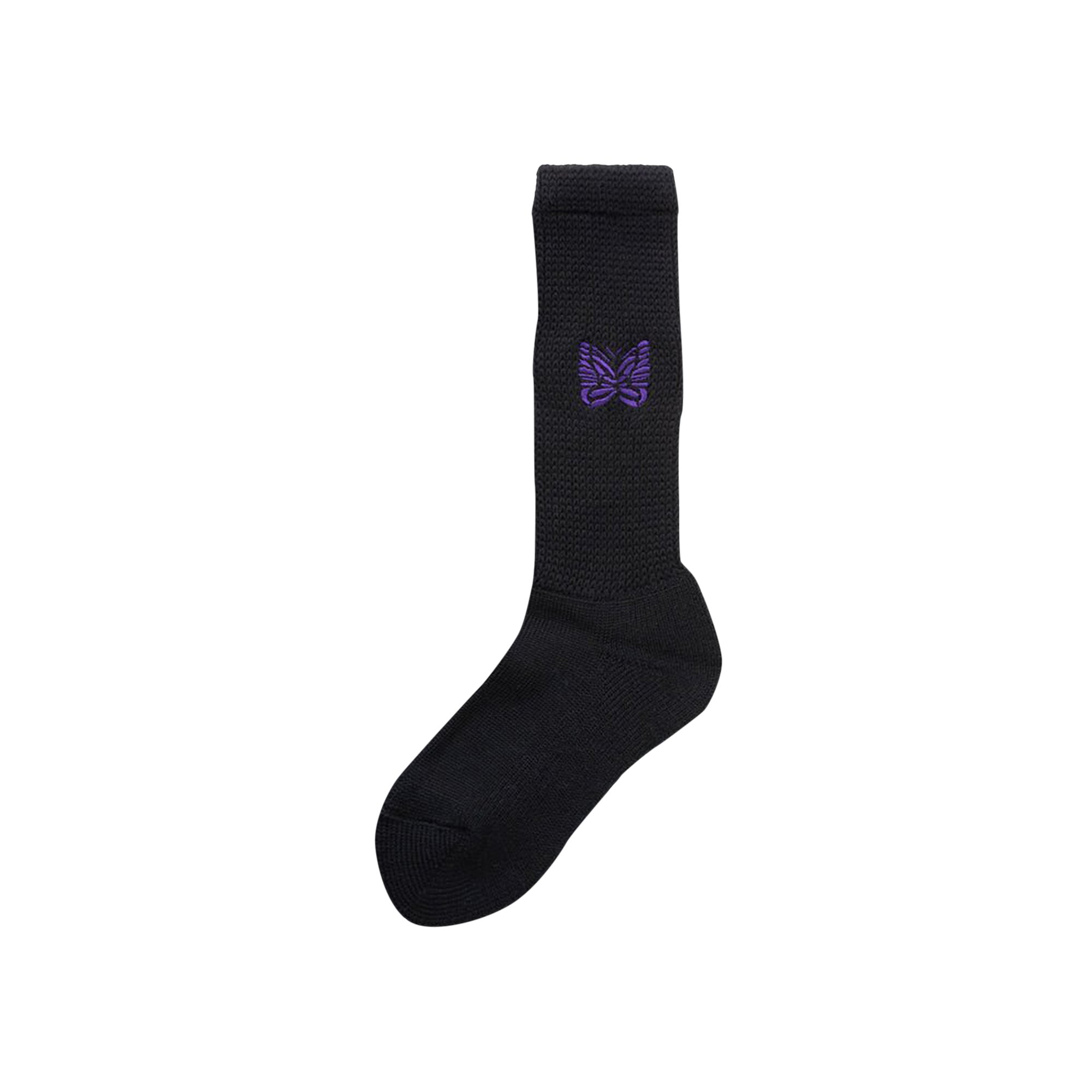 Носки Needles с ворсом, черные носки с ворсом сделанные человеком черные
