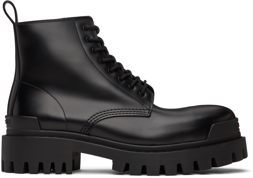 

Balenciaga Черные ботинки на шнуровке Strike, Черный